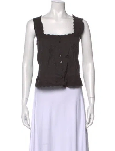Pre-owned The Great Square Neckline Sleeveless Top In Brown
