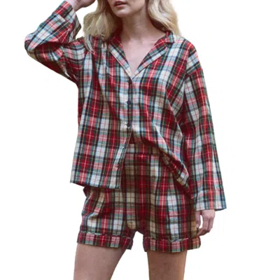The Great Square Short Pajama Set In Winter Cabin Plaid In Multi