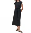 The Great Square Tee Midi Dress In All Black In Black