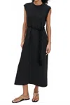 The Great Square Tee Midi Dress In Black In Black