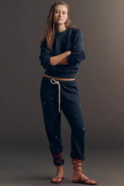 The Great Stadium Embellished Drawstring Pants In Blue