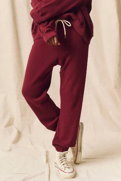 The Great Stadium Sweatpant In Mulled Wine In Red