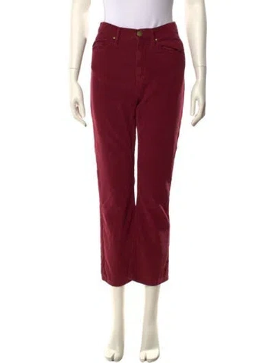 Pre-owned The Great Straight Leg Pants In Burgundy