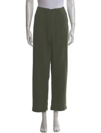 Pre-owned The Great Straight Leg Pants In Green