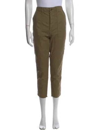 Pre-owned The Great Straight Leg Pants In Green