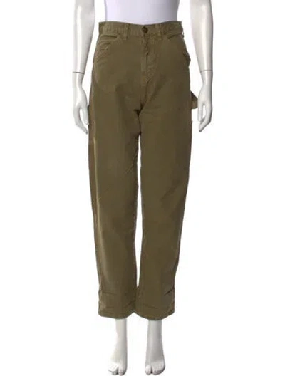 Pre-owned The Great Straight Leg Pants In Green