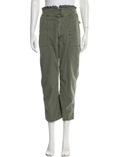 Pre-owned The Great Straight Leg Pants In Green