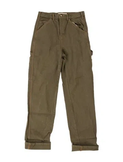 Pre-owned The Great Straight Leg Pants In Green