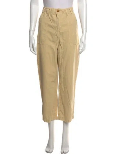 Pre-owned The Great Straight Leg Pants In Yellow
