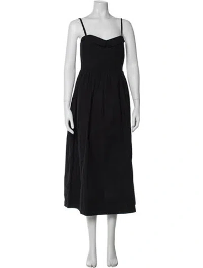 Pre-owned The Great Strapless Midi Length Dress In Black
