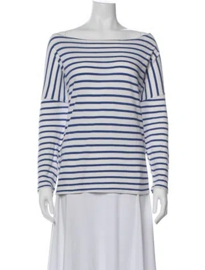 Pre-owned The Great Striped Bateau Neckline T-shirt In Multi