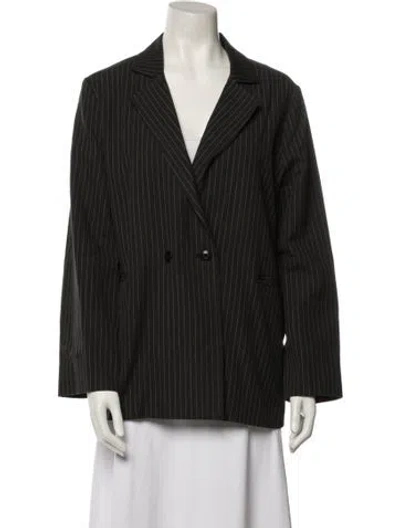 Pre-owned The Great Striped Blazer In Black