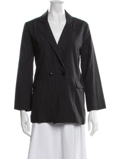 Pre-owned The Great Striped Blazer In Black