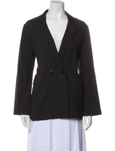 Pre-owned The Great Striped Blazer In Gray