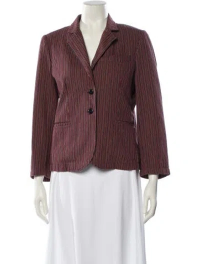 Pre-owned The Great Striped Blazer In Red