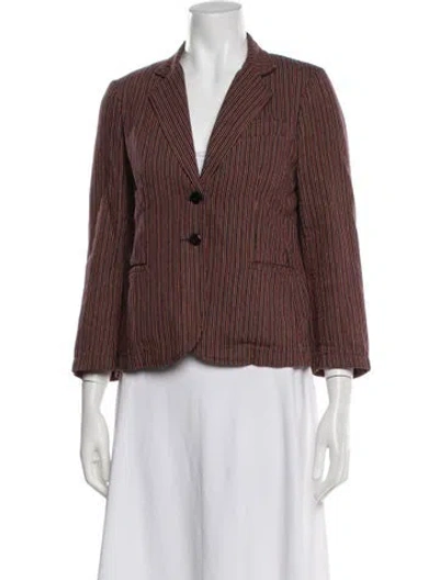 Pre-owned The Great Striped Blazer In Red
