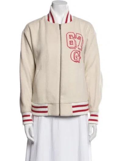 Pre-owned The Great Striped Bomber Jacket In Neutral