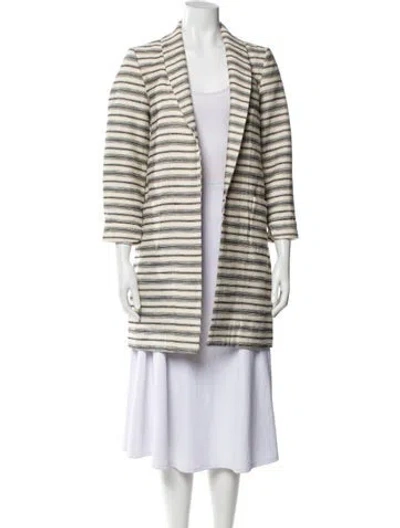 Pre-owned The Great Striped Cape In Neutral