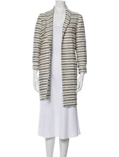 Pre-owned The Great Striped Coat In Neutral
