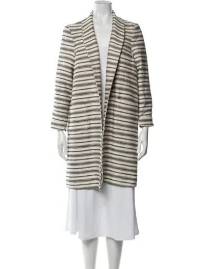 Pre-owned The Great Striped Coat In Neutrals