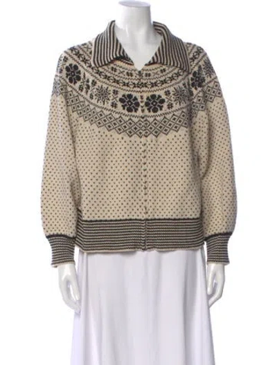 Pre-owned The Great Striped Cowl Neck Sweater In Neutral