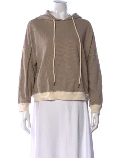 Pre-owned The Great Striped Crew Neck Hoodie In Brown