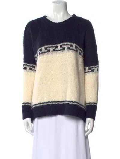 Pre-owned The Great Striped Crew Neck Sweater