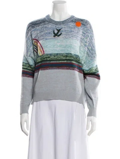 Pre-owned The Great Striped Crew Neck Sweater In Blue