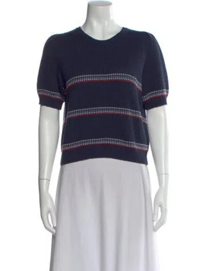 Pre-owned The Great Striped Crew Neck Sweater In Blue