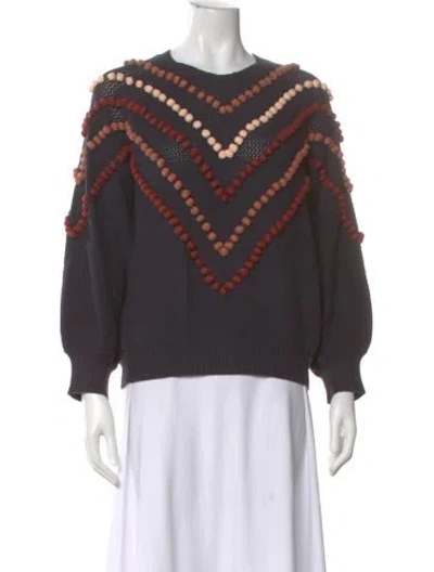 Pre-owned The Great Striped Crew Neck Sweater In Gray