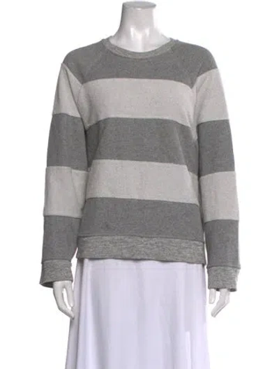 Pre-owned The Great Striped Crew Neck Sweater In Grey