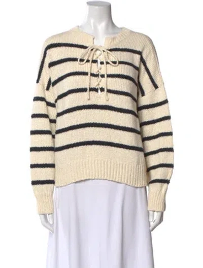 Pre-owned The Great Striped Crew Neck Sweater In Neutral