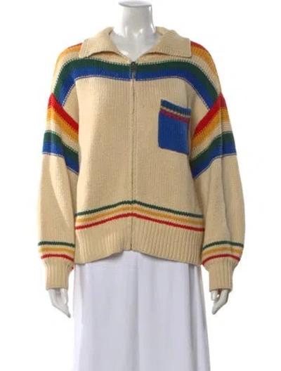 Pre-owned The Great Striped Crew Neck Sweater In Neutral
