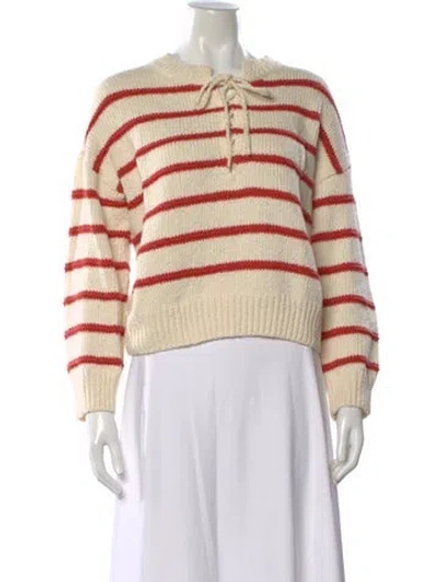 Pre-owned The Great Striped Crew Neck Sweater In Neutral