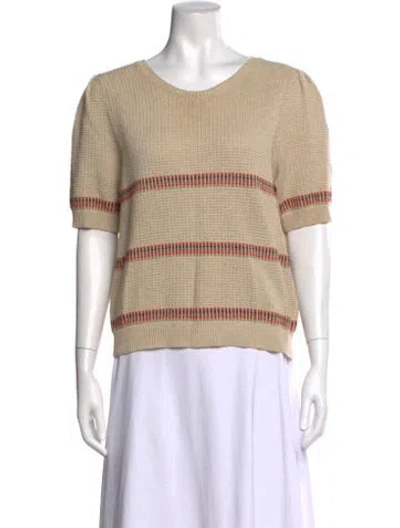 Pre-owned The Great Striped Crew Neck Sweater In Neutral
