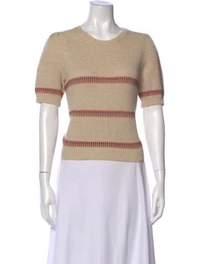 Pre-owned The Great Striped Crew Neck Sweater In Neutrals
