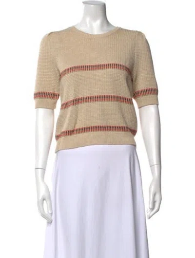 Pre-owned The Great Striped Crew Neck Sweater In Neutrals