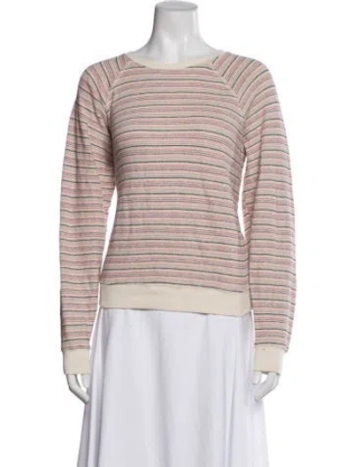 Pre-owned The Great Striped Crew Neck Sweater In Pink