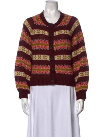 Pre-owned The Great Striped Crew Neck Sweater In Red