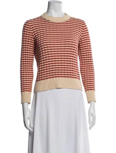 Pre-owned The Great Striped Crew Neck Sweater In Red