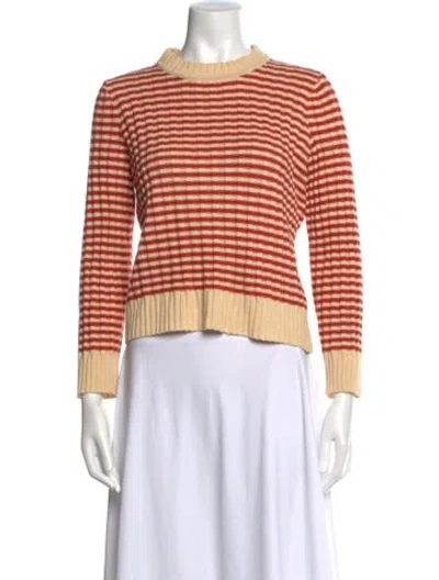 Pre-owned The Great Striped Crew Neck Sweater In Red