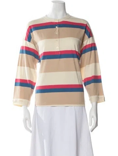 Pre-owned The Great Striped Crew Neck Sweater W/ Tags In Neutral