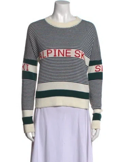 Pre-owned The Great Striped Crew Neck Sweater In White