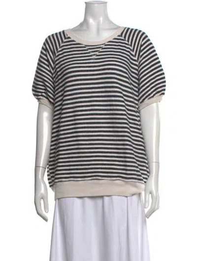 Pre-owned The Great Striped Crew Neck Sweatshirt In Black/neutrals