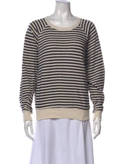 Pre-owned The Great Striped Crew Neck Sweatshirt In Neutral