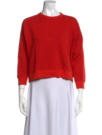 Pre-owned The Great Striped Crew Neck Sweatshirt In Red