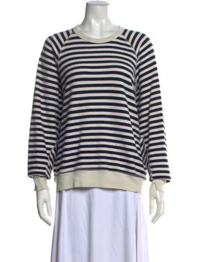 Pre-owned The Great Striped Crew Neck Top In Blue