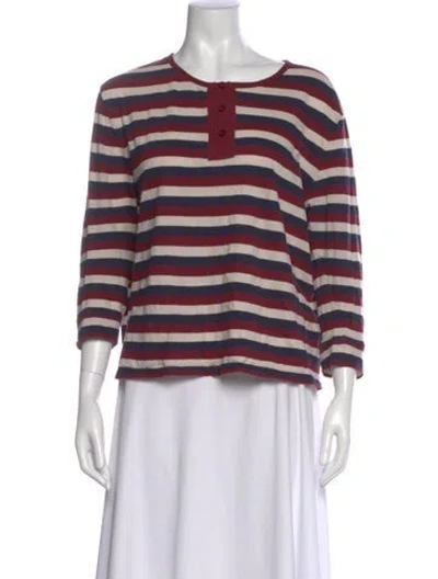 Pre-owned The Great Striped Crew Neck Top In Multi