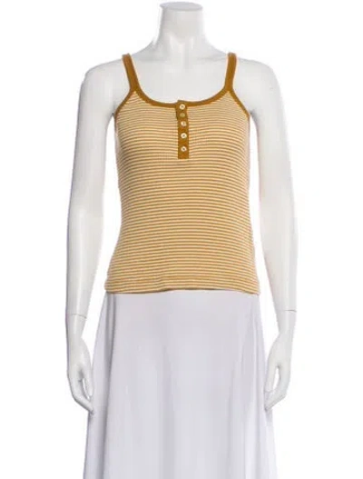 Pre-owned The Great Striped Crew Neck Top In Neutral