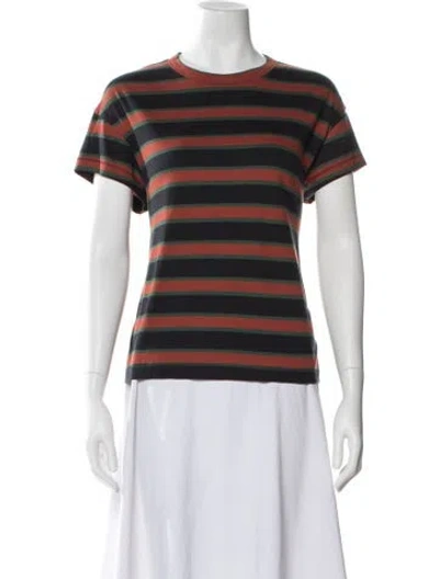 Pre-owned The Great Striped Crew Neck T-shirt In Black